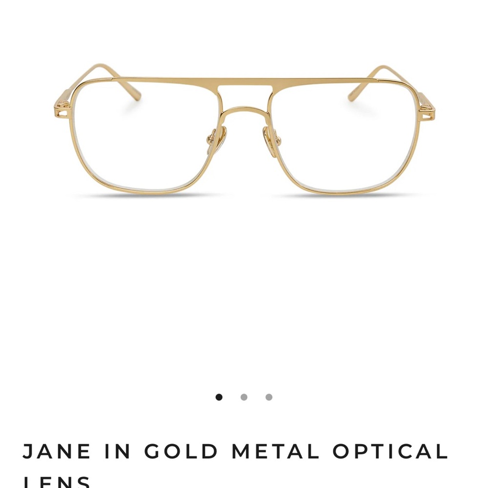 New! Elisa Johnson Jane Gold Metal Frame Glasses